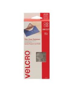 VELCRO Brand Tape Combo Pack, 3/4in Dots, Clear, Case Of 200 Dots