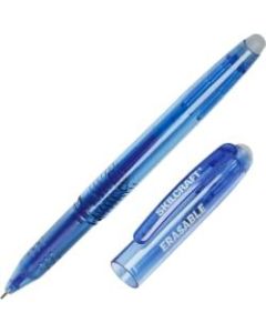 SKILCRAFT Erasable Gel Stick Pens, 0.7 mm, Translucent Barrel, Blue Ink, 12 Pens Per Pack, Case Of 12 Packs
