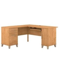 Bush Furniture Somerset L Shaped Desk, 60inW, Maple Cross, Standard Delivery