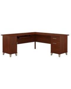Bush Furniture Somerset L Shaped Desk, 72inW, Hansen Cherry, Standard Delivery