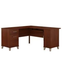 Bush Furniture Somerset L Shaped Desk, 60inW, Hansen Cherry, Standard Delivery
