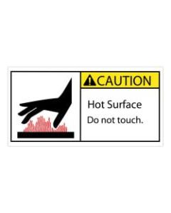 Tape Logic Durable Rectangle Safety Labels, DSL521, 2in x 4in, Caution Hot Surface, Roll Of 25 Labels