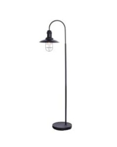 Southern Enterprises Pinsley Caged Bell LED Floor Lamp, 63inH, Matte Black