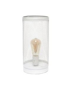 Simple Designs Cylindrical Mesh Table Lamp, 12-3/4inH, White