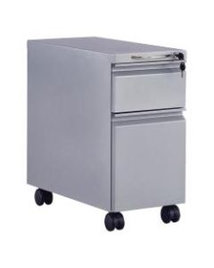 Safco Mini 22inD Vertical 2-Drawer Mobile Pedestal File Cabinet, Metal, Gray
