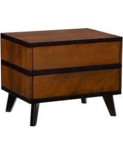 Linon Dunmar 2-Drawer Nightstand, 20-1/2inH x 25inW x 18inD, Walnut