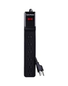 CyberPower CSB6012 Essential 6 - Outlet Surge with 1200 J - Clamping Voltage 800V, 12 ft, NEMA 5-15P, Straight, 15 Amp, EMI/RFI Filtration, Black, Lifetime Warranty