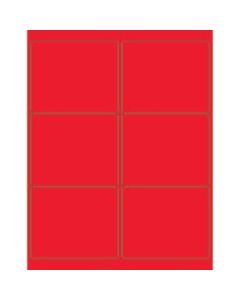 Office Depot Brand Labels, LL180RD, Rectangle, 4in x 3 3/8in, Fluorescent Red, Case Of 600