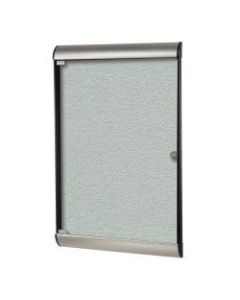 Ghent Silhouette 1-Door Enclosed Bulletin Board, Vinyl, 42-1/8in x 27-3/4in, Silver, Satin Black Aluminum Frame