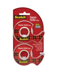 Scotch Tape Super-Hold, 3/4in x 600in, Translucent, Pack of 2 rolls