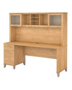 Bush Furniture Somerset Office Desk With Hutch, 72inW, Maple Cross, Standard Delivery