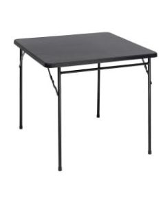 Realspace Molded Plastic Top Folding Card Table, Black