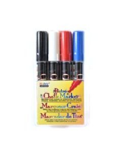 Marvy Uchida Bistro Water-based Chalk Markers - 6 mm Marker Point Size - White, Black, Red, Blue Water Based Ink - 4 / Pack
