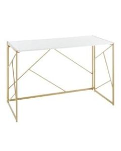LumiSource Folia 45inW Desk, Gold/White