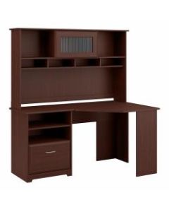 Bush Furniture Cabot Corner Desk With Hutch, Harvest Cherry, Standard Delivery
