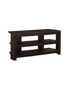 Monarch Specialties TV Stand, 3-Shelf, For Flat-Panel TVs Up To 40in, Cappuccino