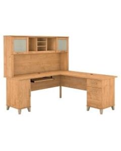 Bush Furniture Somerset L Shaped Desk With Hutch, 72inW, Maple Cross, Standard Delivery
