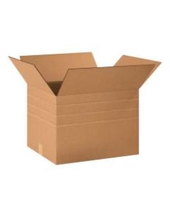 Office Depot Brand Multi-Depth Corrugated Boxes, 18in x 14in x 12in, Kraft, Bundle Of 25 Boxes