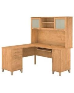 Bush Furniture Somerset L Shaped Desk With Hutch, 60inW, Maple Cross, Standard Delivery