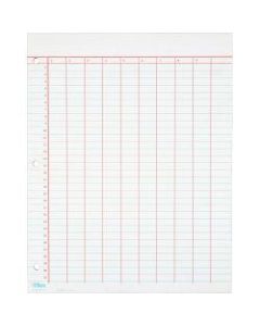 TOPS Summary Column Data Pads - 50 Sheet(s) - 11in x 8 1/2in Sheet Size - 3 x Holes - 9 Columns per Sheet - White - White Sheet(s) - 50 / Pad