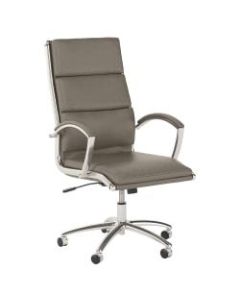 Bush Business Furniture Modelo Bonded Leather High-Back Office Chair, Wash Gray, Standard Delivery