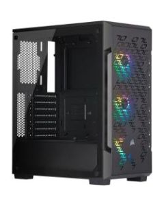 Corsair iCUE 220T RGB Airflow Tempered Glass Mid-Tower Smart Case - Black - Mid-tower - Black - Steel, Tempered Glass - 4 x Bay - 3 x 4.72in x Fan(s) Installed - 0 - Mini ITX, Micro ATX, ATX Motherboard Supported - 14.33 lb - 6 x Fan(s) Supported