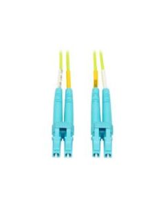 Tripp Lite LC to LC Multimode Duplex Fiber Optics Patch Cable, 15 Meter - 100Gb, 50/125, OM5, LC/LC, Lime Green - Patch cable - LC multi-mode (M) to LC multi-mode (M) - 15 m - fiber optic - duplex - 50 / 125 micron - IEEE 802.3ae/OM5 - lime green