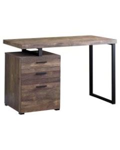 Monarch Specialties Computer Desk With 3 Drawers, Brown Woodgrain/Black