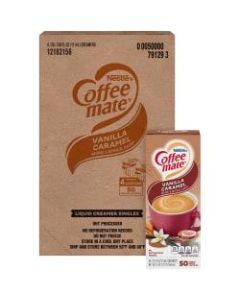 Coffee mate Liquid Coffee Creamer Tub Singles, Gluten-Free - Vanilla Caramel Flavor - 0.38 fl oz (11 mL) - 200/Carton - 200 Serving