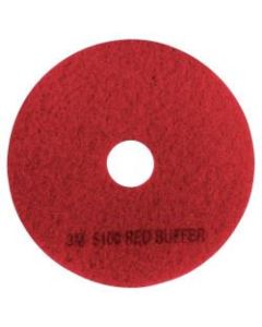 3M 5100 Buffer Floor Pads, 20in Diameter, Red, Box Of 5