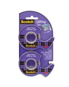 Scotch Satin Gift-Wrap Tape, 3/4in x 600in, Clear, Pack Of 2 Rolls