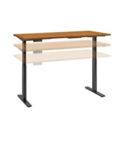 Bush Business Furniture Move 60 Series 60inW x 24inD Height Adjustable Standing Desk, Natural Cherry/Black Base, Standard Delivery