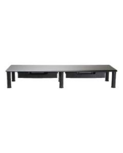 Mind Reader Dual-Monitor Stand With Drawers, 6-1/2inH x 38-1/2inW x 11inD, Black