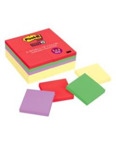 Post-it Super Sticky Notes, 3in x 3in, Assorted Colors, Pack Of 24 Pads