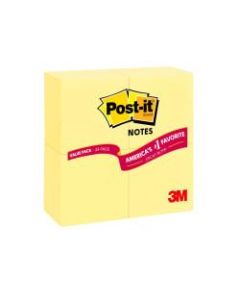 Post-it Notes, 3in x 3in, Canary Yellow, Pack Of 24 Pads