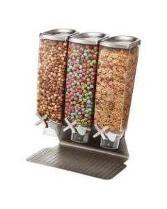 Rosseto Serving Solutions EZ-PRO Dry Food Dispenser, 3-Container, Tabletop Stand, 384 Oz, Stainless