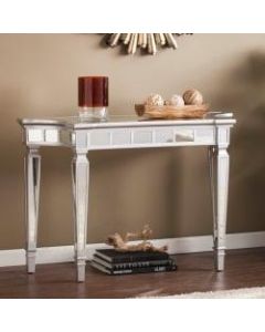 Southern Enterprises Glenview Glam Mirrored Console Table, Rectangular, Matte Silver