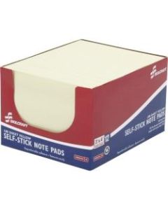 SKILCRAFT 100% Recycled Self-Stick Note Pads, 3in x 4in, Yellow, 100 Sheets Per Pad, Pack Of 12 Pads (AbilityOne 7530-01-286-5121)
