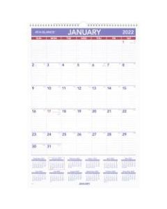 AT-A-GLANCE Monthly Wall Calendar, 15-1/2in x 22-3/4in, January To December 2022, PM328