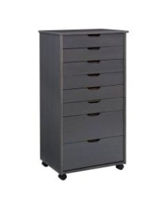 Linon Home Decor Products Casimer 8-Drawer Rolling Home Office Storage Cart, Grey
