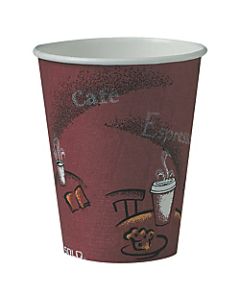 Solo Paper Hot Cups, 8 Oz., Maroon, Carton Of 500