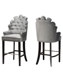 Baxton Studio Chloe Bar Stools, Dark Gray, Set Of 2 Stools