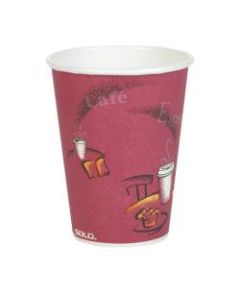 Solo Paper Hot Cups, 12 Oz, Maroon, Carton Of 300 Cups