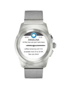 MyKronoz ZeTime Elite Hybrid Smartwatch, Petite, Brushed Silver/Milanese, KRZT1PE-BSL-SLMIL