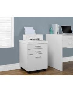 Monarch Specialties 19inD Vertical 3-Drawer File Cabinet, White