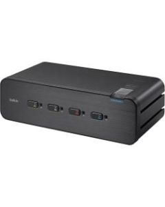 Belkin Advanced Secure Ultra High Def Quad-Head KVM Switch; 4-Port Plus - 4 Computer(s) - 1 Local User(s) - 3840 x 2160 - 2 x PS/2 Port - 11 x USB - 3 x HDMI - 5 x DVI - Desktop - 12 x DisplayPort