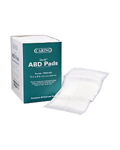 Medline Abdominal Pads, Sterile, 5in x 9in, White, Box Of 25