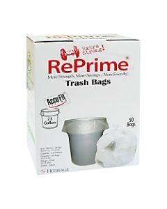 Heritage Accufit Can Liners, 23 Gallon, 0.9 Mil, Clear, Box Of 50