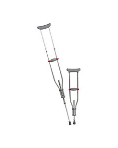 Medline Quick-Fit Adjustable Crutches, 4ft7in To 6ft7in, Silver