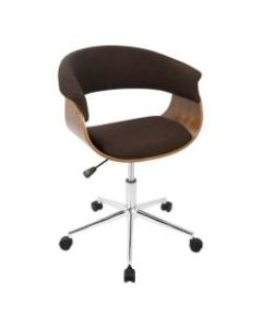 LumiSource Vintage Mod Office Chair, Walnut/Espresso